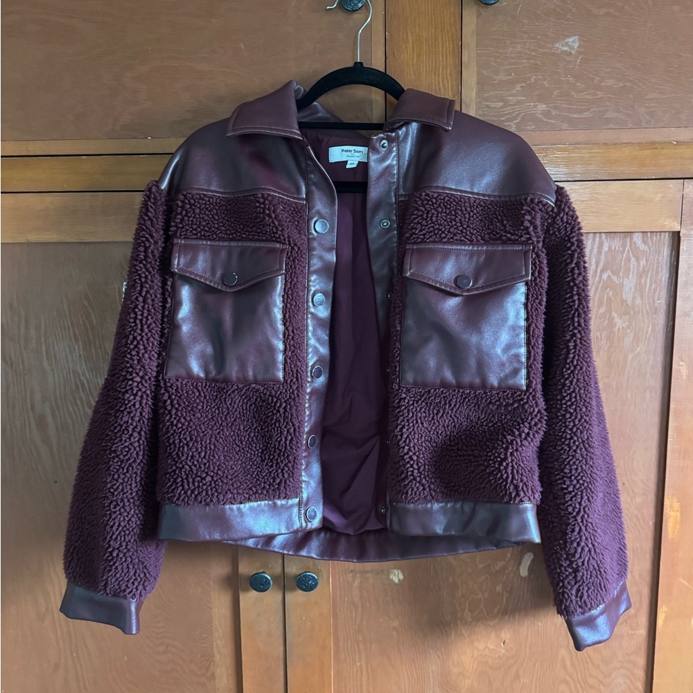 Peter Som Maroon Sherpa Jacket